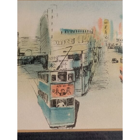 Framed Cityscape Art Watercolor Gold Frame - Picture 4 of 16